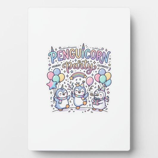 Eenhornige Penguicorn Feest Premium Vector Vector  Fotoplaat (voorkant)