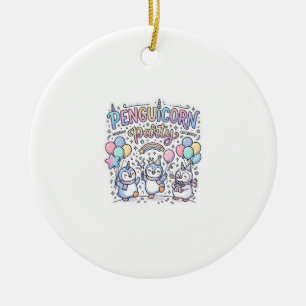 Eenhornige Penguicorn Feest Premium Vector Vector  Keramisch Ornament