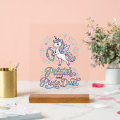 Eenhornige Pilates en Pixie Dust Witte Achtergrond Acryl Bord (Huwelijk)