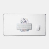 Eenhornige Pilates en Pixie Dust Witte Achtergrond Bureaumat (Keyboard & Muis)
