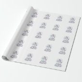 Eenhornige Pilates en Pixie Dust Witte Achtergrond Cadeaupapier (Uitgerold)