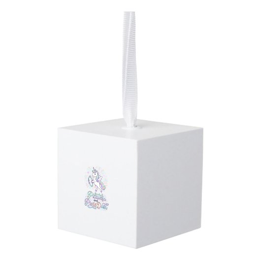 Eenhornige Pilates en Pixie Dust Witte Achtergrond Decoratie (Achter hoekig)
