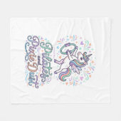 Eenhornige Pilates en Pixie Dust Witte Achtergrond Fleece Deken (Voorkant (Horizontaal))
