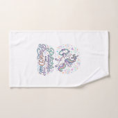 Eenhornige Pilates en Pixie Dust Witte Achtergrond Handdoek (Handdoek)