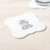 Eenhornige Pilates en Pixie Dust Witte Achtergrond Kartonnen Onderzetters (Gekanteld)