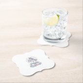 Eenhornige Pilates en Pixie Dust Witte Achtergrond Kartonnen Onderzetters (Insitu)