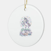 Eenhornige Pilates en Pixie Dust Witte Achtergrond Keramisch Ornament (Links)