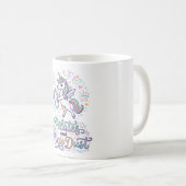 Eenhornige Pilates en Pixie Dust Witte Achtergrond Koffiemok (Voorkant rechts)