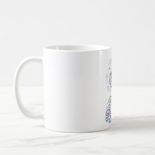 Eenhornige Pilates en Pixie Dust Witte Achtergrond Koffiemok (Links)
