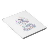Eenhornige Pilates en Pixie Dust Witte Achtergrond Notitieblok (Schuin)