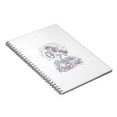 Eenhornige Pilates en Pixie Dust Witte Achtergrond Notitieboek (Rechterzijde)