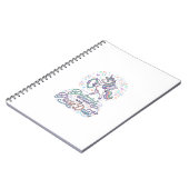 Eenhornige Pilates en Pixie Dust Witte Achtergrond Notitieboek (Linkerzijde)
