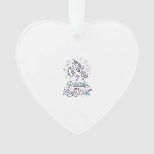 Eenhornige Pilates en Pixie Dust Witte Achtergrond Ornament (voorkant)