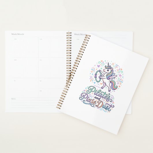 Eenhornige Pilates en Pixie Dust Witte Achtergrond Planner (Display)