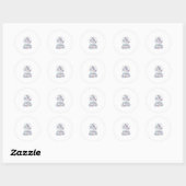 Eenhornige Pilates en Pixie Dust Witte Achtergrond Ronde Sticker (Vel)