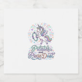 Eenhornige Pilates en Pixie Dust Witte Achtergrond Sparkling Wijnetiket (Enkel label)