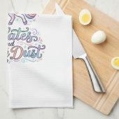 Eenhornige Pilates en Pixie Dust Witte Achtergrond Theedoek (Quarter Fold)