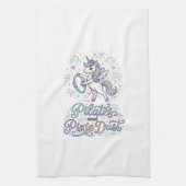 Eenhornige Pilates en Pixie Dust Witte Achtergrond Theedoek (Verticaal)