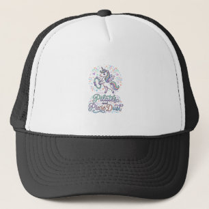Eenhornige Pilates en Pixie Dust Witte Achtergrond Trucker Pet
