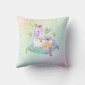 Eenhornige Prinses Diva Iriserende Regenboog Paste Kussen (Achterkant)