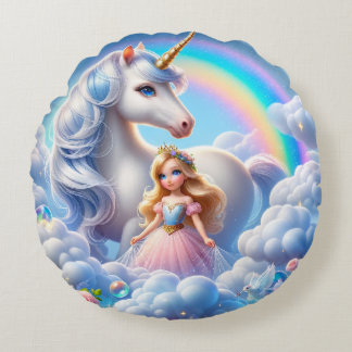Eenhornige Prinses Regenboog Kussen – Pastel Sproo