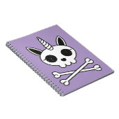 Eenhornige Schedel en Gekruiste Botten Notitieboek (Rechterzijde)