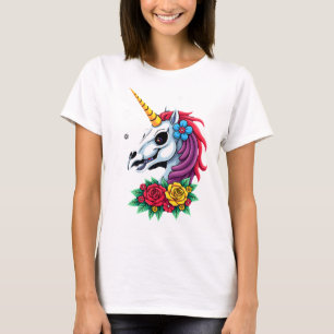 Eenhornige Suiker Schedel Mexicaanse Kunst, Kerst T-shirt