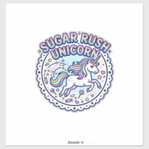 Eenhornige Suiker Storm Eenhornig Grappig Cadeau O Sticker