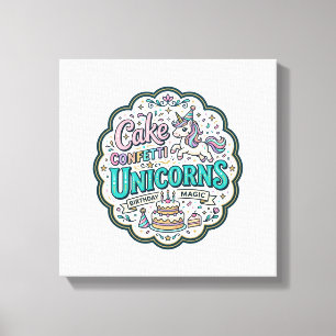 Eenhornige Taart Confetti Eenhornigen POD Klaar PO Canvas Afdruk