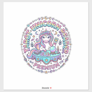 Eenhornige Tarot Eenhornige Lezer Premium Grappige Sticker