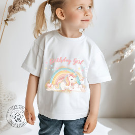 Eenhornige Verjaardagsmeisje T-shirt