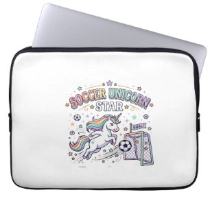 Eenhornige Voetbal Eenhornige Ster Grappig Vectoro Laptop Sleeve