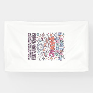 Eenhornige wekker Eenhornige paniek Vet typografie Spandoek