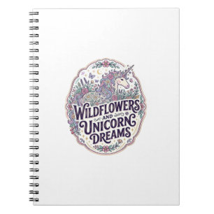 Eenhornige Wilde Bloemen en Eenhoring Dromen POD K Notitieboek