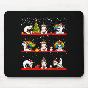 Eenhornige Yoga Houden Kerstmis Pyjama Grappige Ze Muismat