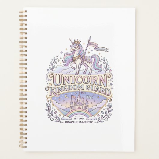 Eenhornige Zwervers Eenhornige Cadeau Idee Vector Planner (Voorkant)