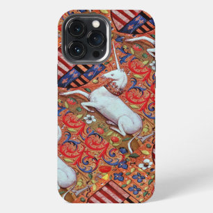 EENHORNING EN MIDDELEEUWSE FANTASIEBLOEMEN, FLORAL iPhone 13 PRO MAX HOESJE