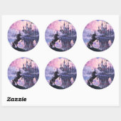 Eenhornkasteel Ronde Sticker (Vel)