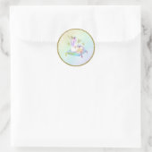 Eenhornprinses Iriserende Regenboog Pastel Feest Ronde Sticker (Tas)