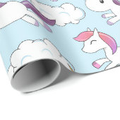 Eenhorntje Doodle Patroon Cadeaupapier (Rol Hoek)