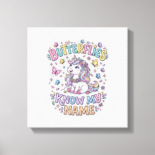 Eenhornvlinders kennen mijn naam Charming POD Kuns Canvas Afdruk
