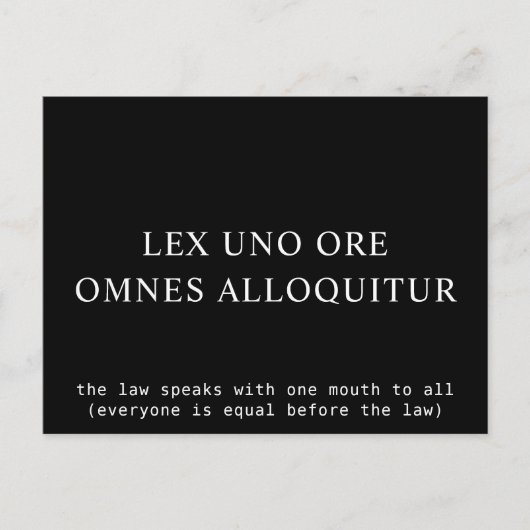 Eenieder die vóór het de Latijnse citaat van de We Briefkaart (Voorkant)