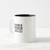 Eenieder heeft recht op mijn advies (2) tweekleurige koffiemok (Voorkant links)