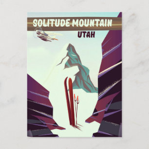 Eenitude Mountain Utah vintage-poster. Briefkaart