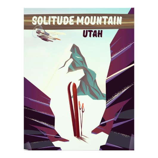 Eenitude Mountain Utah vintage-poster. Foto Afdruk (Voorkant)