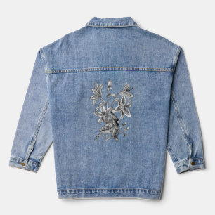 Eenjarige kardinaal- en lendenbloeivogel b denim jacket