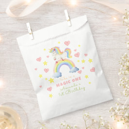 Eénjarige verjaardag Unicorn Regenboog Magie Bedankzakje