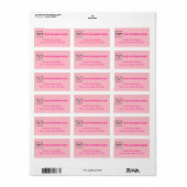 Eenkleurig roze adreslabel etiket (Full Sheet)