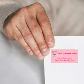 Eenkleurig roze adreslabel etiket