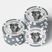 Eenkleurige gemengde rashond Drie tekstgebieden Poker Chips (Opstapeling)